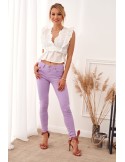 Pantaloni dama din denim lavanda 367 - Magazin online - Boutique